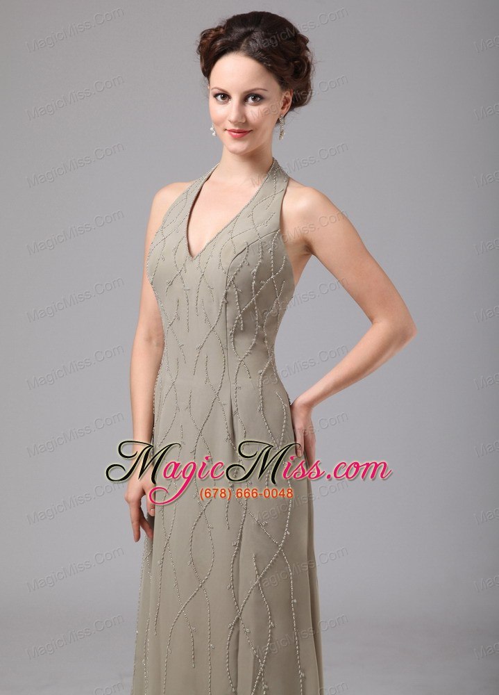 wholesale acworth georgia green halter chiffon appliques ankle-length mother of the bride dress for custom made