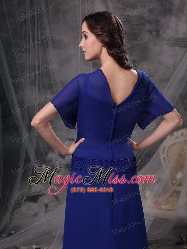 wholesale blue a-line square floor-length chiffon beading mother of the bride dress