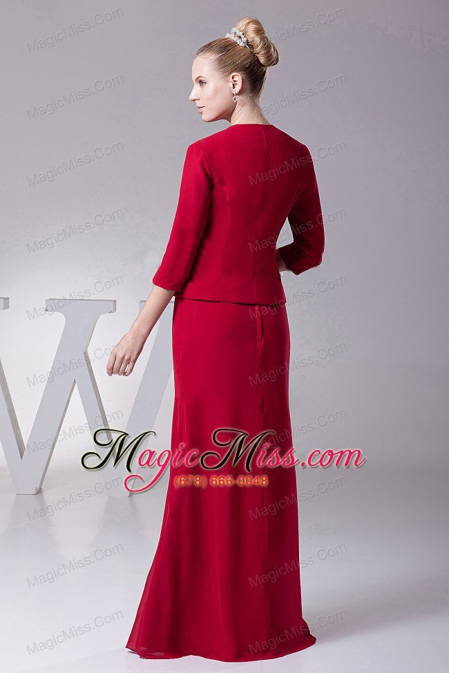 wholesale wine red straps mother of the bride dress for 2013 custom made