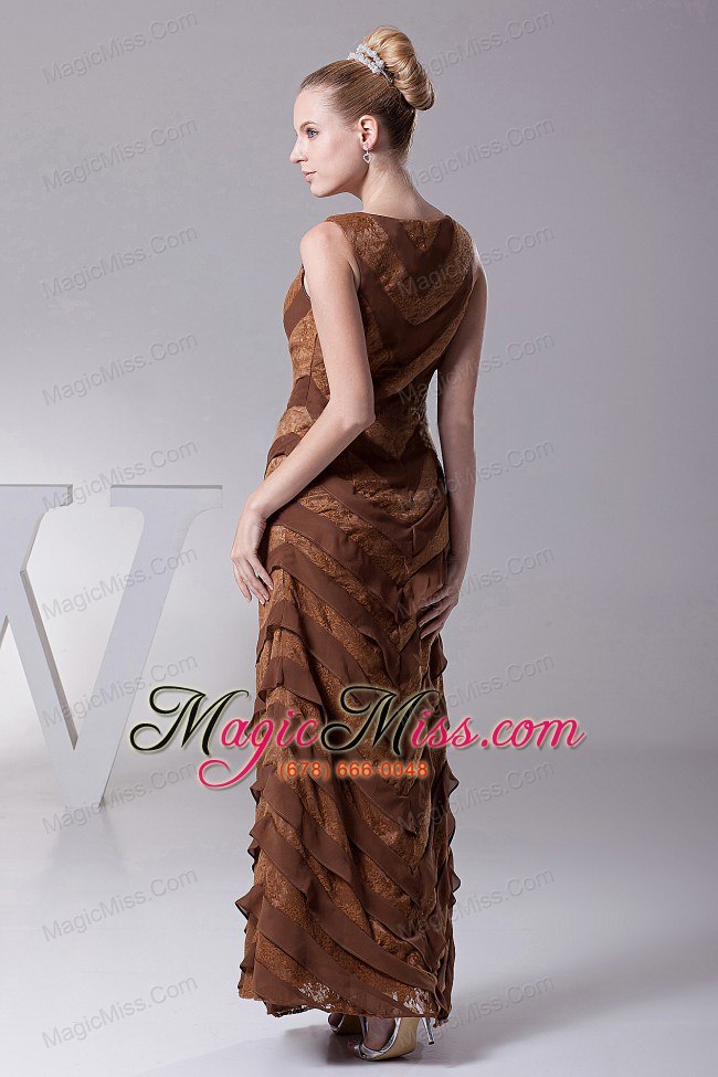 wholesale bateau brown column designer custom made mother of the bride dress