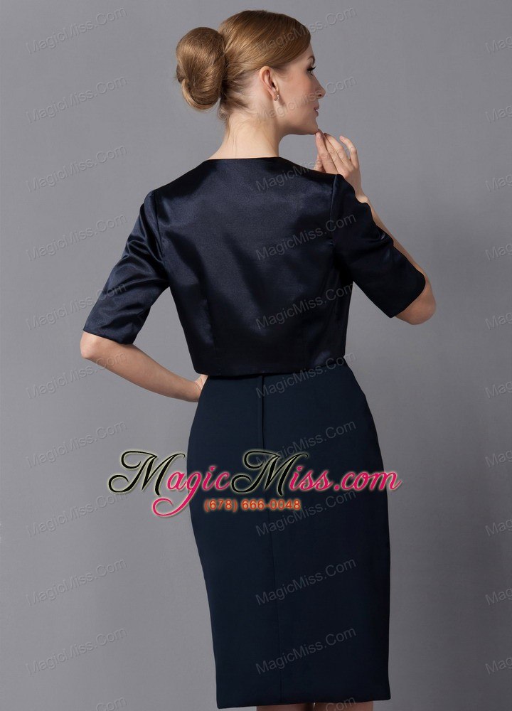 wholesale black column strapless knee-length chiffon sash mother of the bride dress