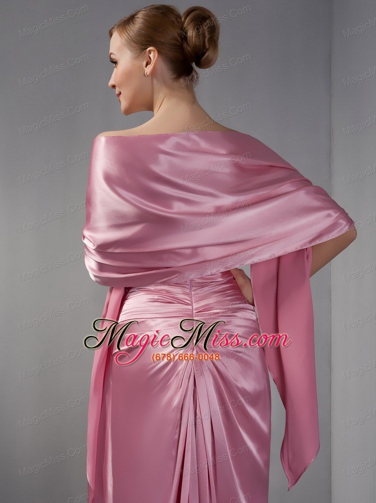wholesale modest rose pink column prom dress sweetheart ruch floor-length taffeta