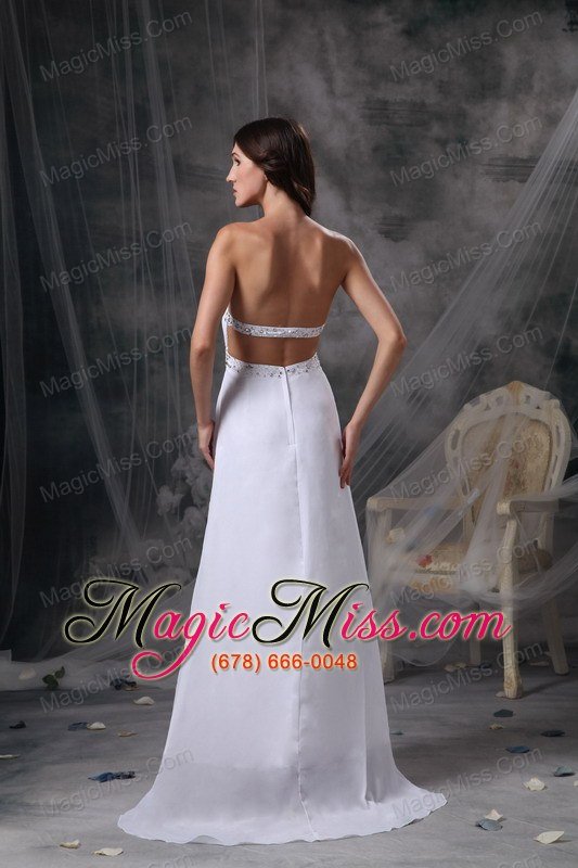 wholesale white column strapless floor-length chiffon beading and ruch prom / celebrity dress