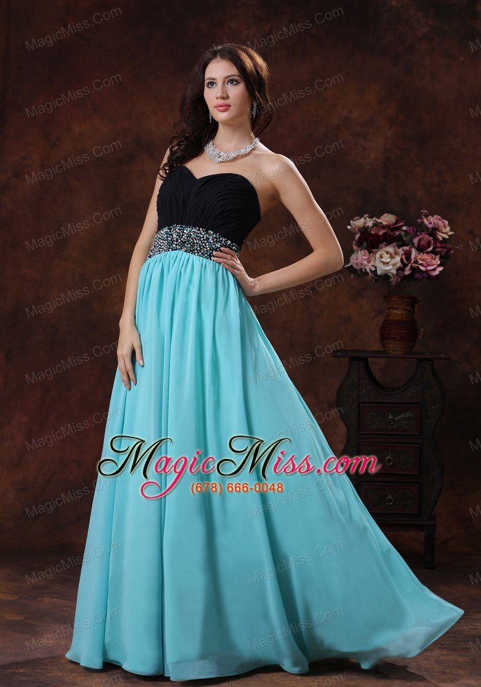 wholesale 2013 new style in bisbee arizona prom dress with aqua blue sweetheart beaded decorate waist