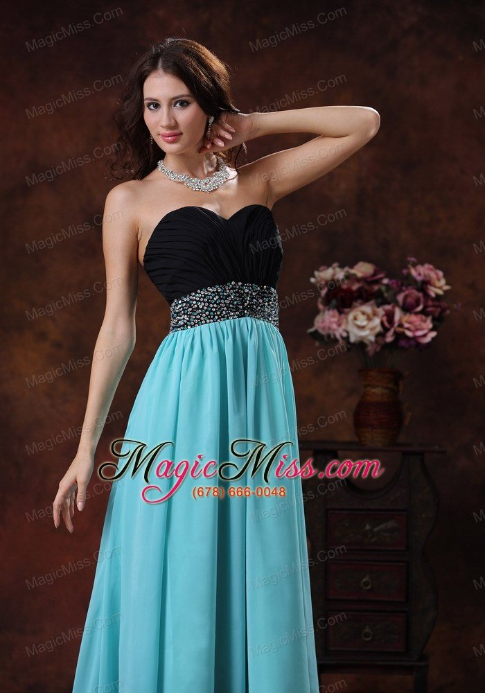 wholesale 2013 new style in bisbee arizona prom dress with aqua blue sweetheart beaded decorate waist