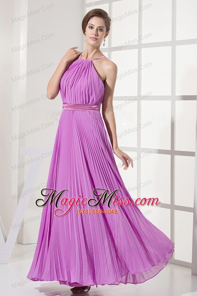 wholesale straps and lavender for prom dress with ruched over skirt