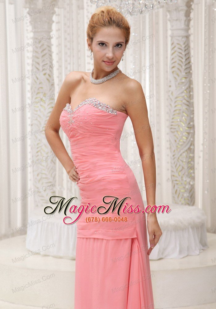 wholesale beaded decorate sweetheart neckline watermelon red custom made prom / pageant dress for 2013