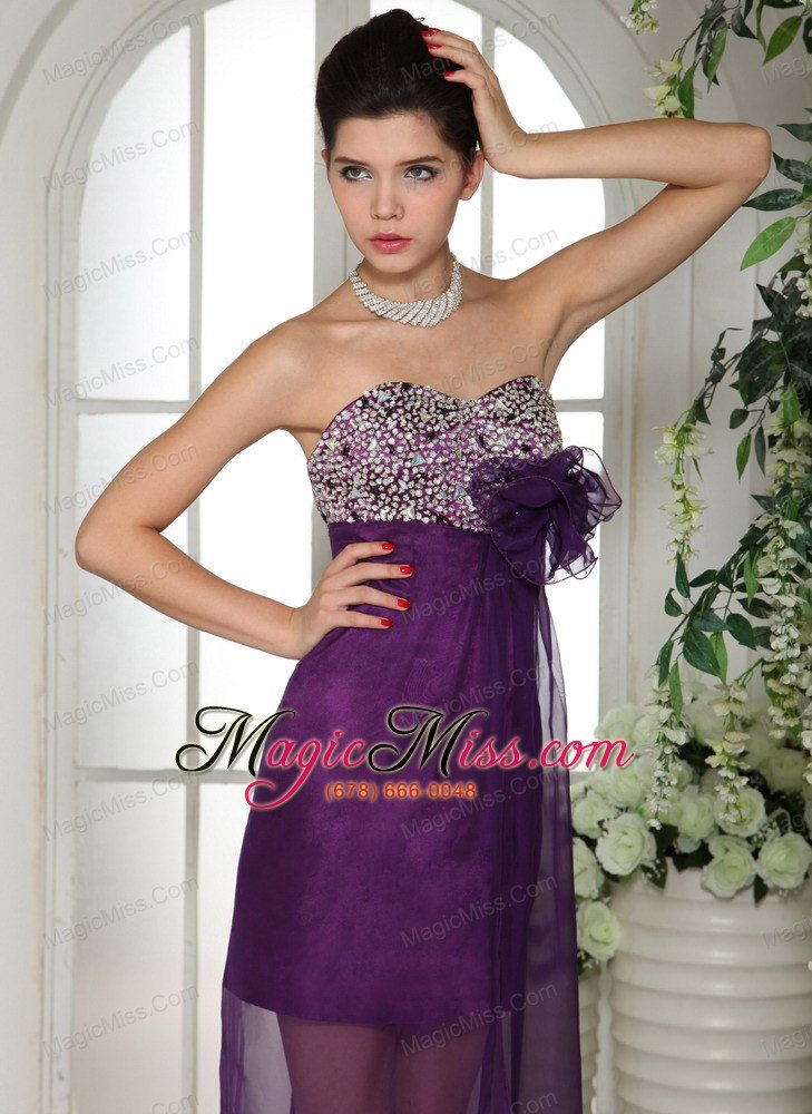 wholesale eggplant purple sweetheart a-line beaded decorate bust 2013 prom dress with appliques