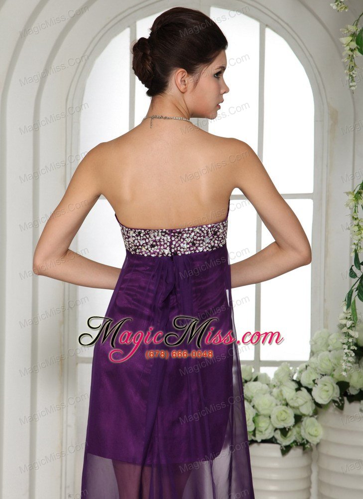 wholesale eggplant purple sweetheart a-line beaded decorate bust 2013 prom dress with appliques