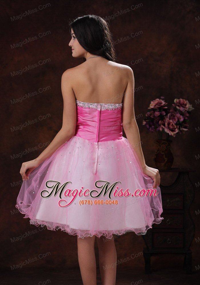 wholesale beadeded decorate multi-color organza sweetheart a-line short prom dress in scottsdale arizona