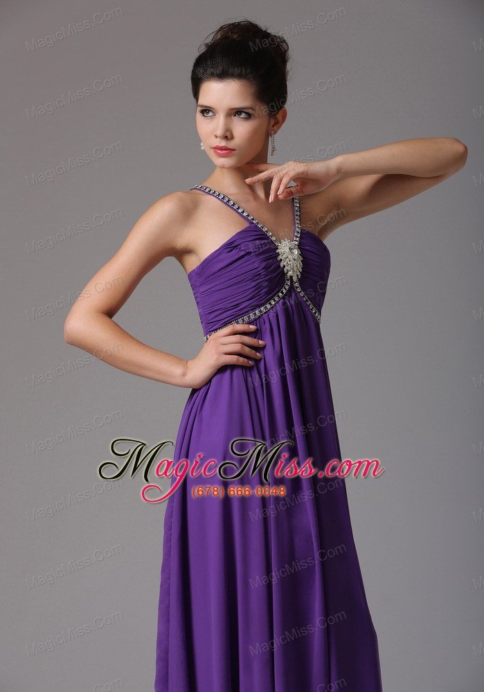 wholesale 2013 empire spagetti straps prom dress with ruch and beading in illinois