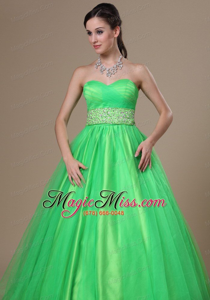 wholesale dearborn beaded decorate wasit a-line spring green floor-length sweetheart neckline prom / evening dress for 2013