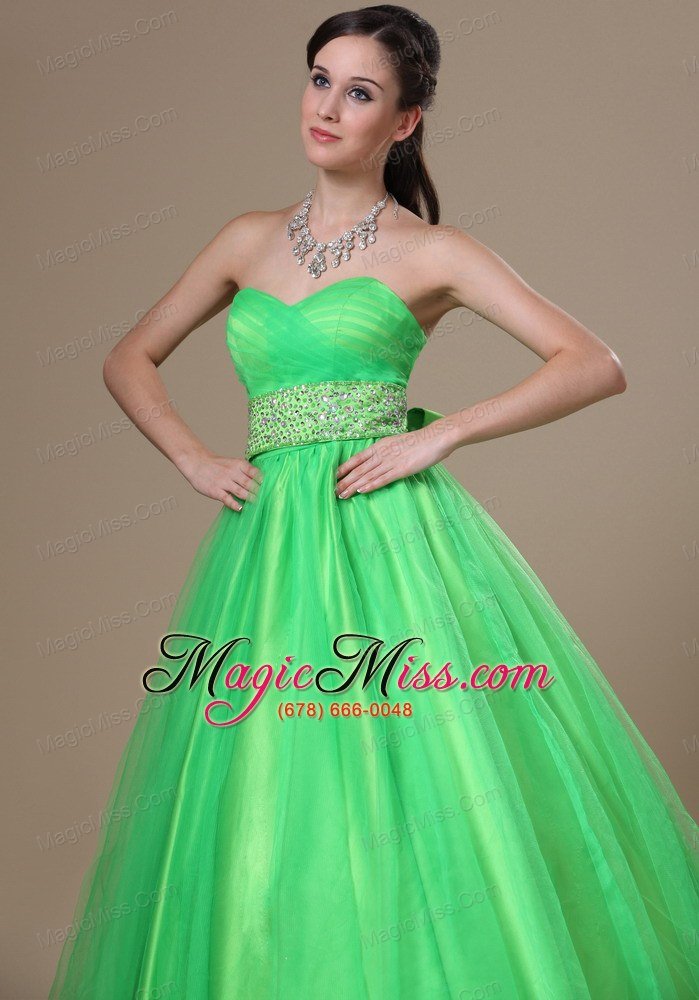 wholesale dearborn beaded decorate wasit a-line spring green floor-length sweetheart neckline prom / evening dress for 2013
