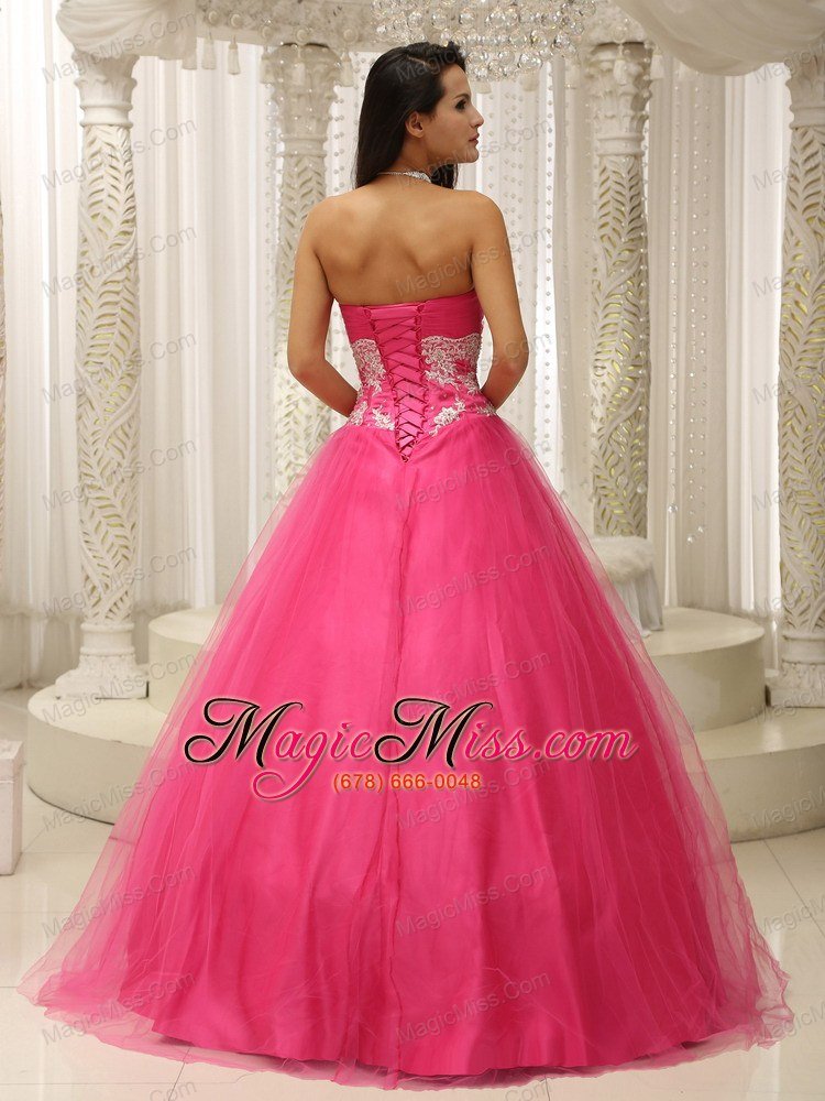 wholesale a-line prom dress with sweetheart and appliques decorate waist tulle in california