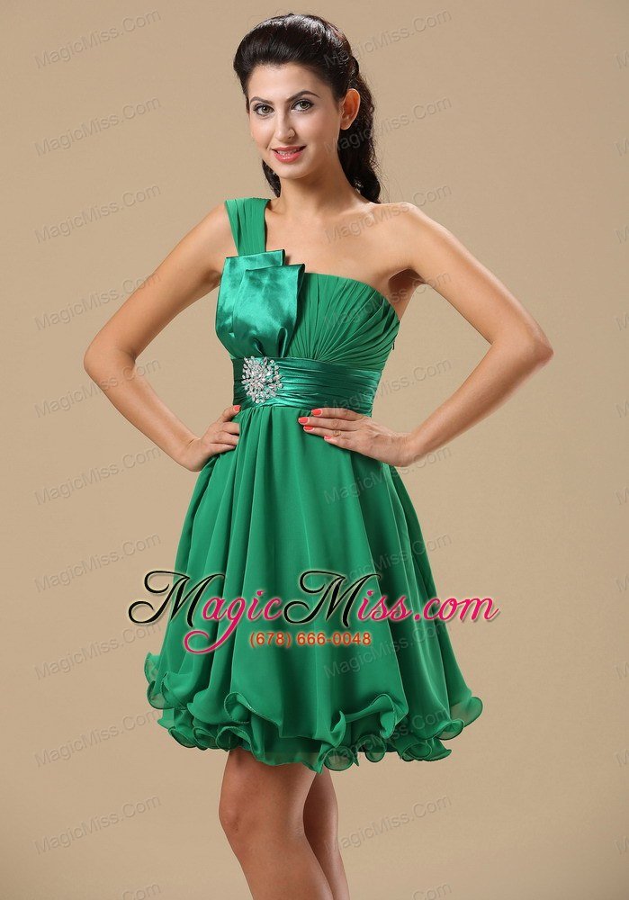 wholesale andover one shoulder light blue chiffon ruched decorate bust knee-length 2013 prom / homecoming dress