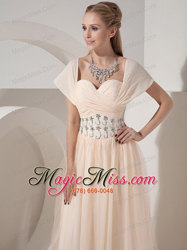 wholesale customize champagne column sweetheart mother of the bride dress chiffon beading floor-length