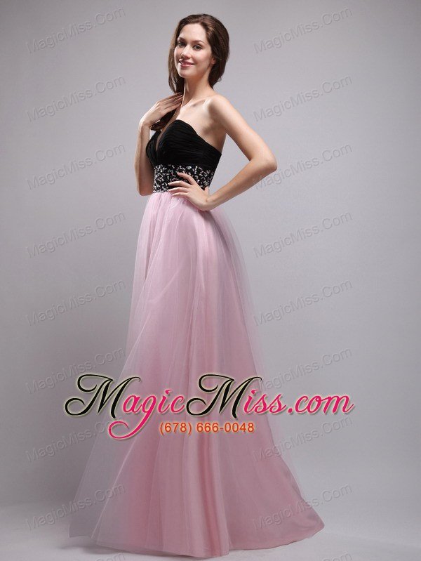 wholesale baby pink column sweetheart floor-length neet beading prom / evening dress