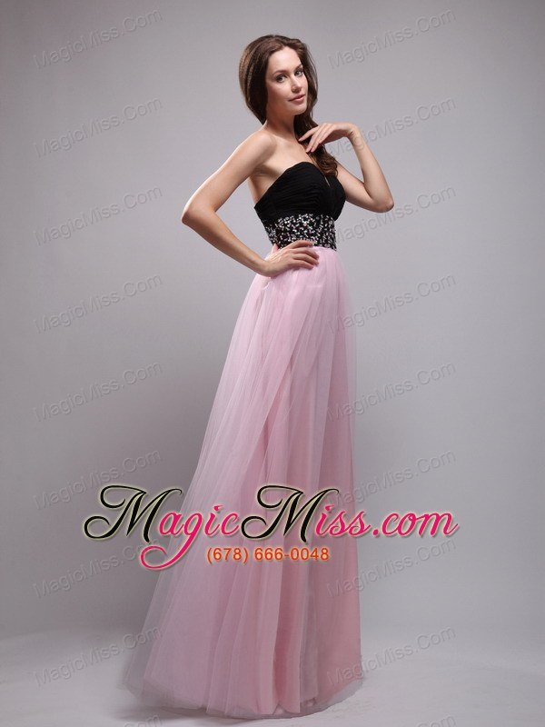 wholesale baby pink column sweetheart floor-length neet beading prom / evening dress
