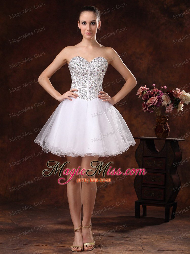 wholesale sweetheart beaded mini-length for white cocktail / homecoming dress in livonia