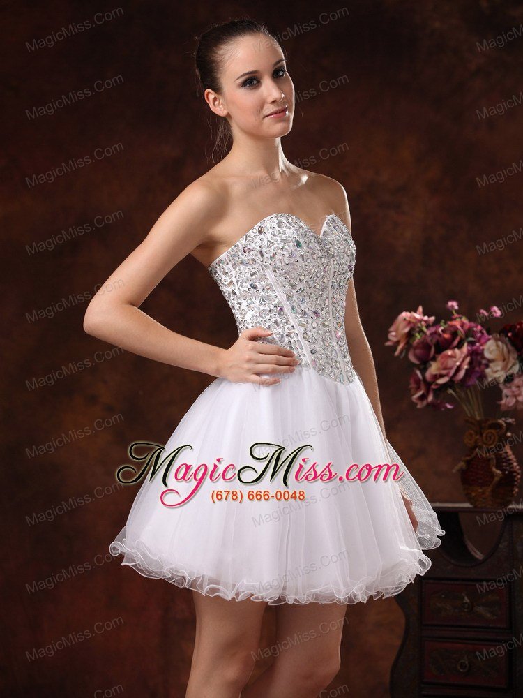 wholesale sweetheart beaded mini-length for white cocktail / homecoming dress in livonia