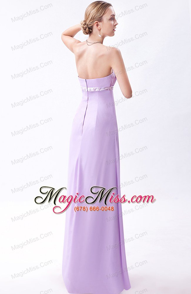 wholesale lavender empire strapless floor-length chiffon embroidery prom dress