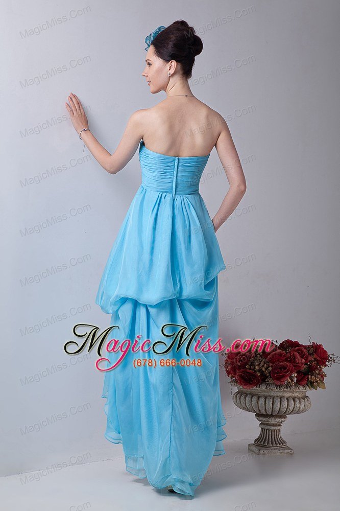 wholesale baby blue empire sweetheart high-low chiffon prom / homecoming dress
