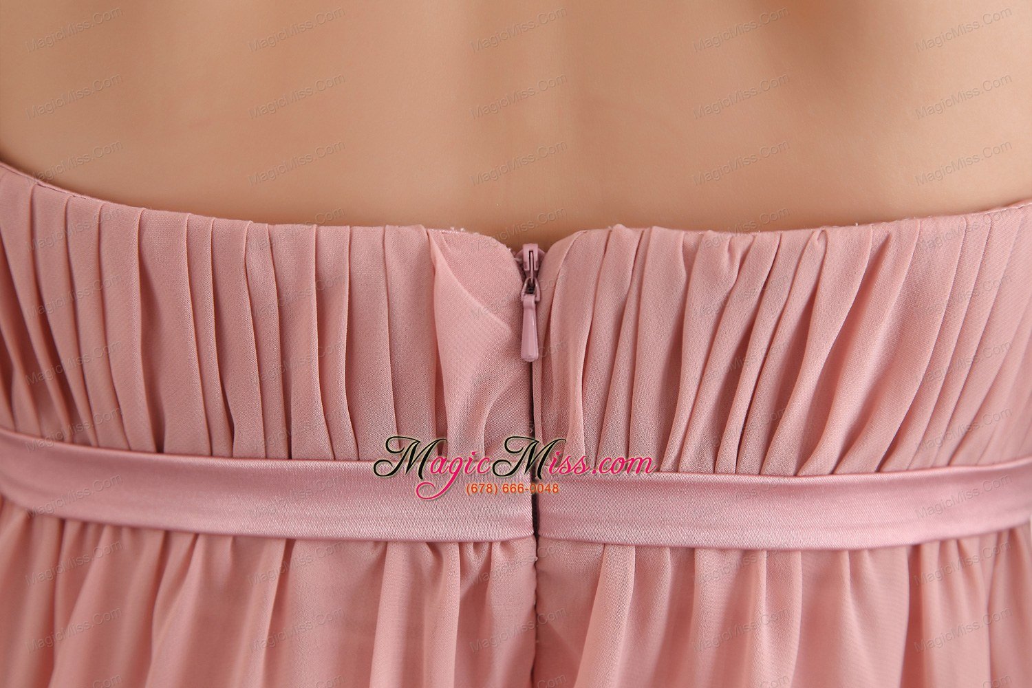 wholesale pink column strapless court train chiffon beading prom dress