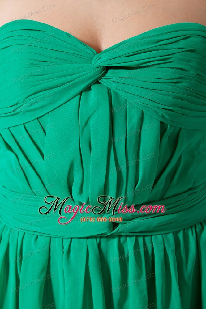 wholesale green empire sweetheart floor-length chiffon ruch prom dress