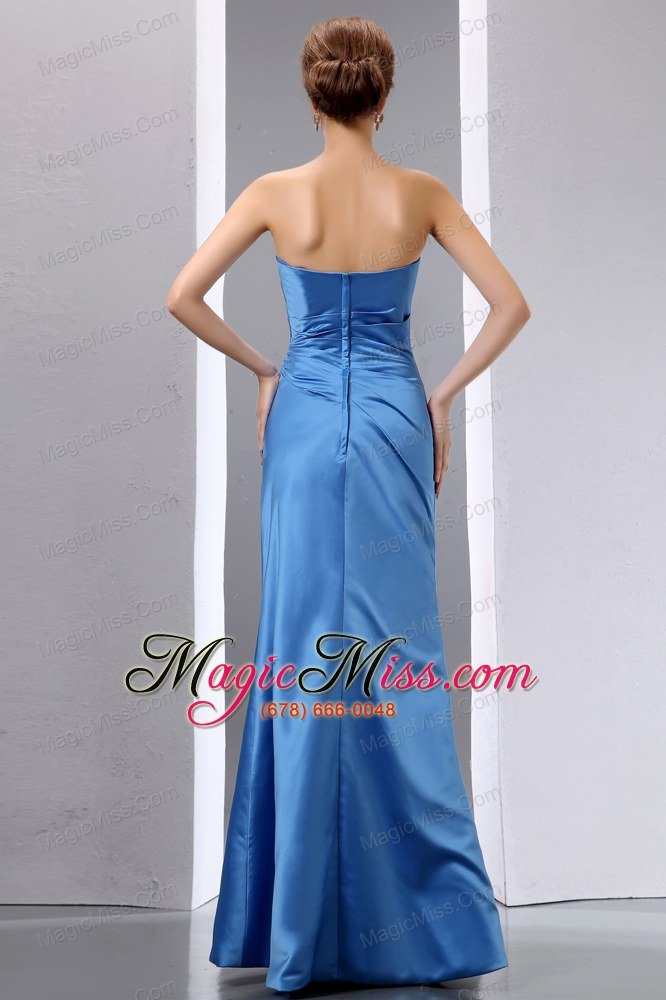 wholesale baby blue column sweetheart floor-length taffeta ruch prom dress