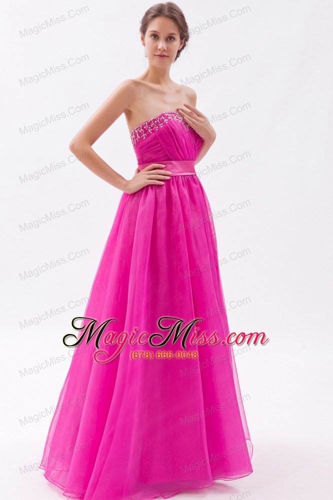 wholesale hot pink a-line sweetheartfloor-length tulle beading prom dress