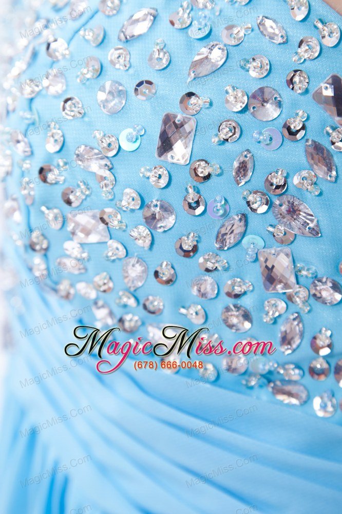 wholesale baby blue empire sweetheart floor-length chiffon beading prom dress