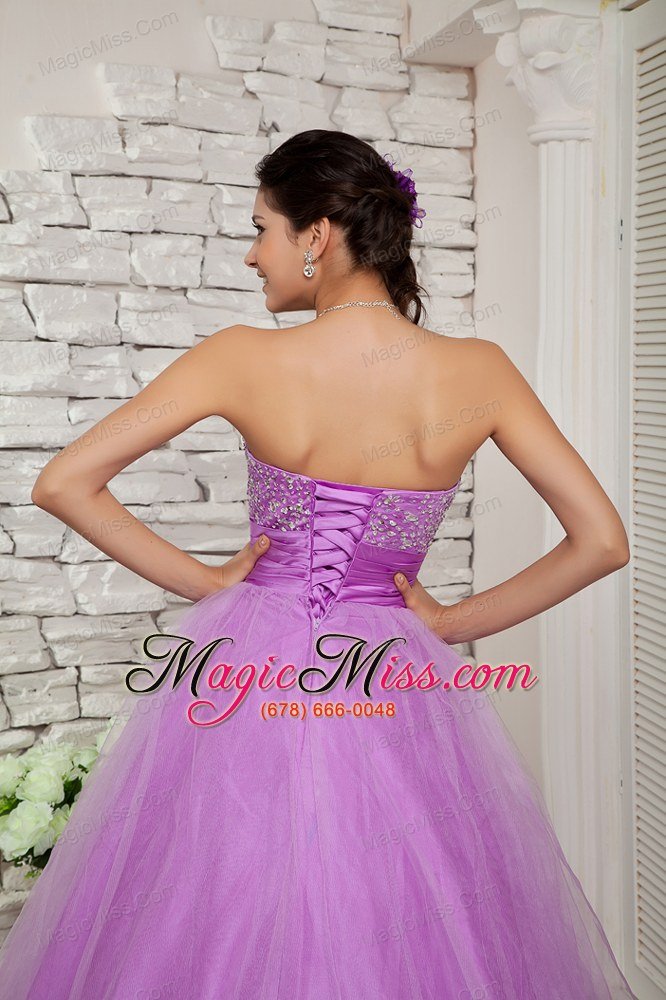 wholesale lavender a-line sweetheart floor-length organza beading prom dress