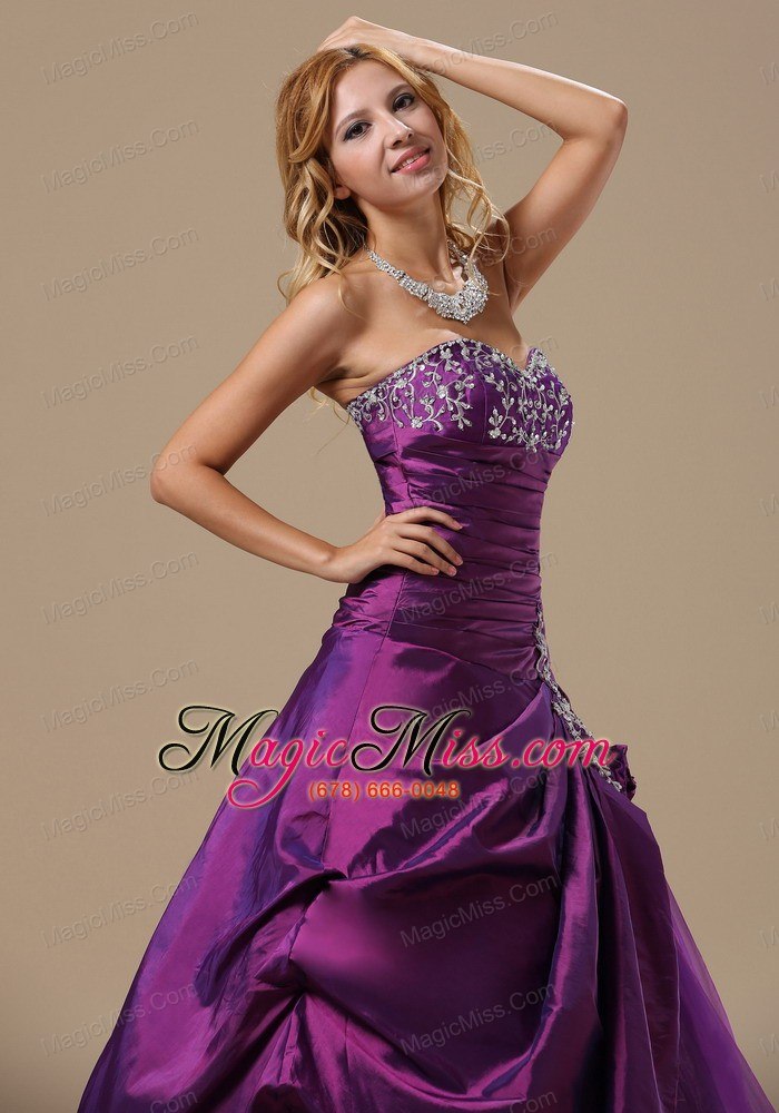 wholesale sweetheart appliques decorate bust and ruched bodice for prom dress in augusta maine