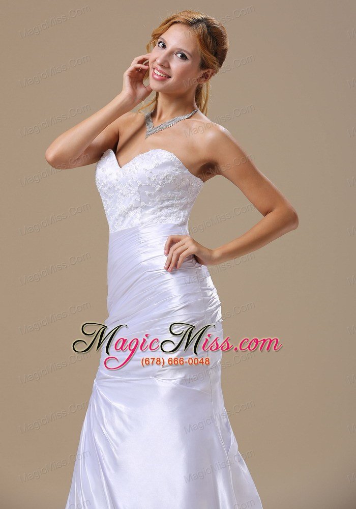 wholesale mermaid sweetheart lace and ruched bodice for wedding dress