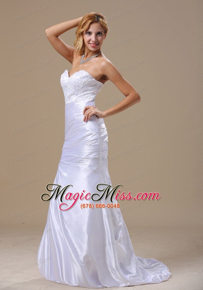 wholesale mermaid sweetheart lace and ruched bodice for wedding dress