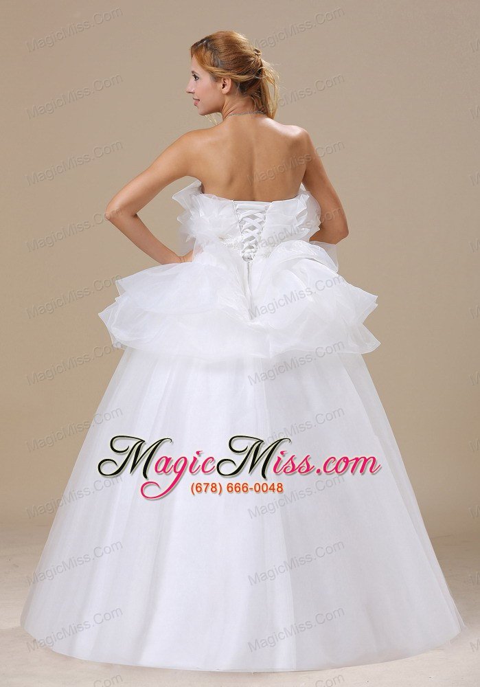 wholesale appliques decorate bust strapless floor-length organza exclusive style 2013 wedding dress