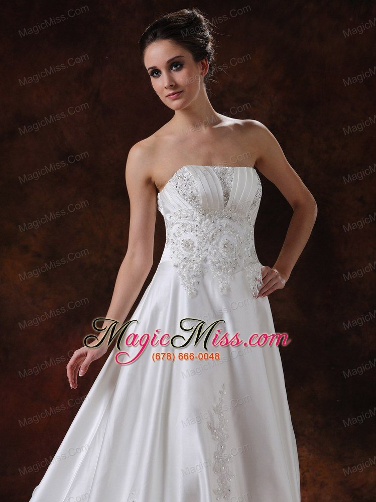 wholesale elegant strapless beading taffeta chapel train 2013 wedding dress