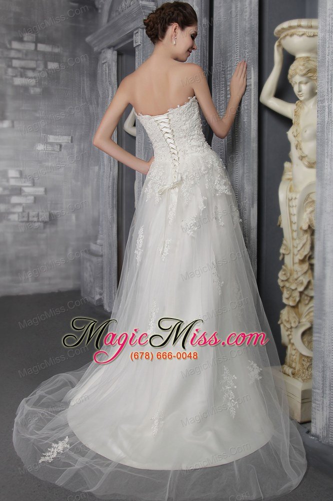 wholesale beautiful empire sweetheart sweep / brush train tulle lace wedding dress