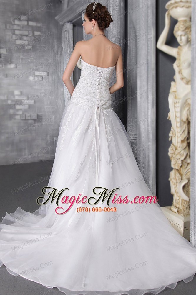 wholesale elegant a-line/princess sweetheart court train organza wedding dress
