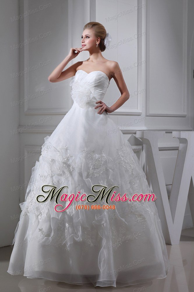 wholesale appliques ruching sweetheart ball gown wedding dress