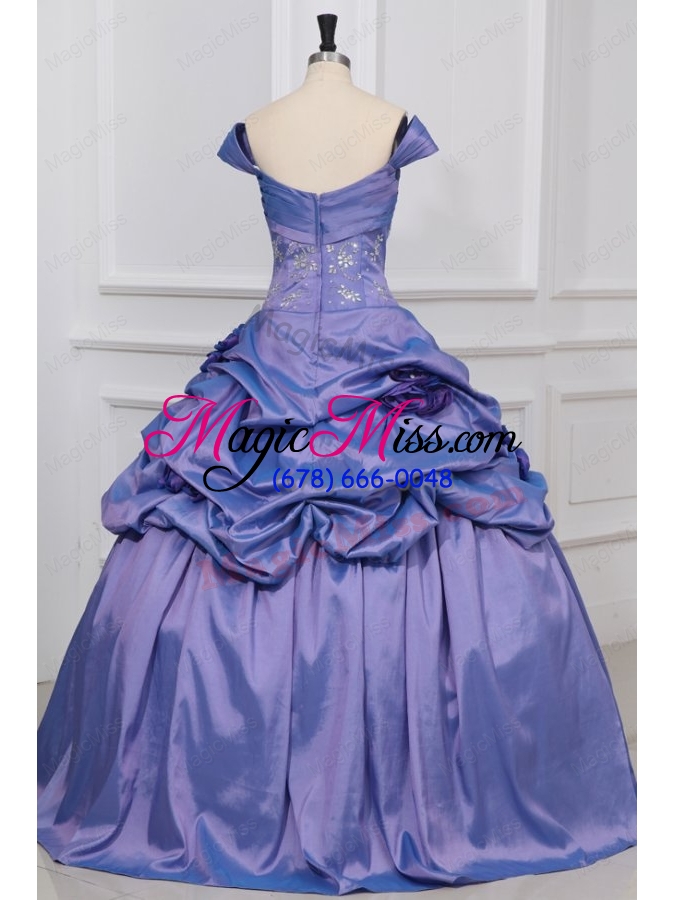 wholesale off the shoulder beading taffeta quinceanera dress in lavender