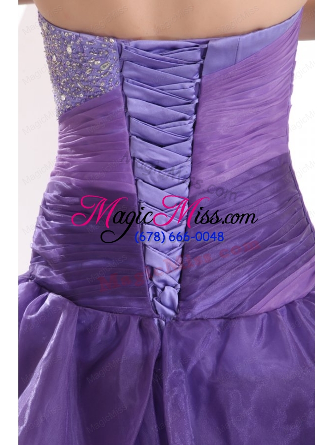 wholesale beading and ruffles layered a line purple organza quinceanera dress