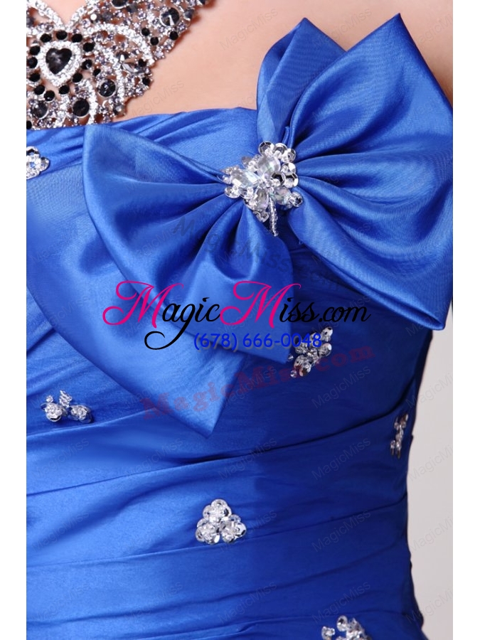 wholesale strapless beading and pick ups taffeta quinceanera dress in blue