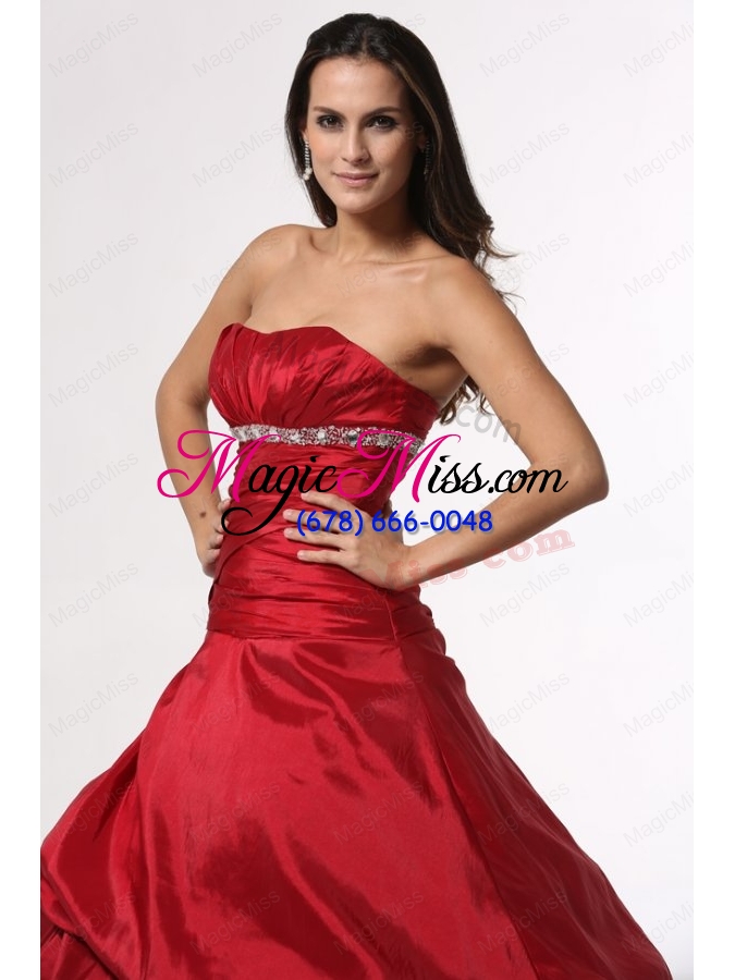 wholesale wine red sweetheart beading taffeta quinceanera dress for cheap