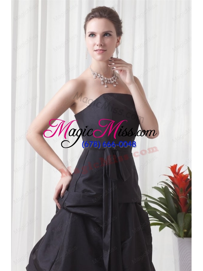 wholesale strapless a line black taffeta ruching decorate quinceanera dress