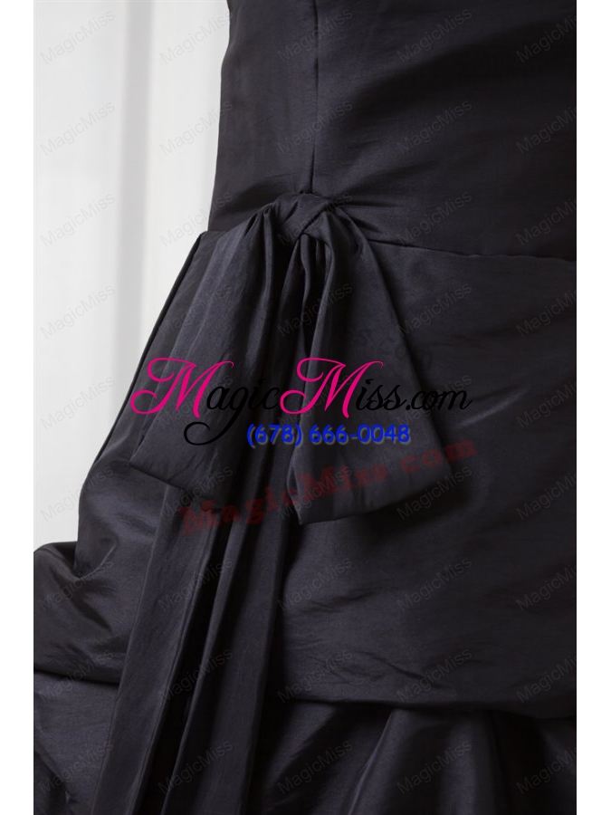 wholesale strapless a line black taffeta ruching decorate quinceanera dress