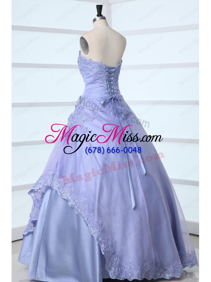 wholesale lavender strapless appliques decorate quinceanera dress for sweet 16