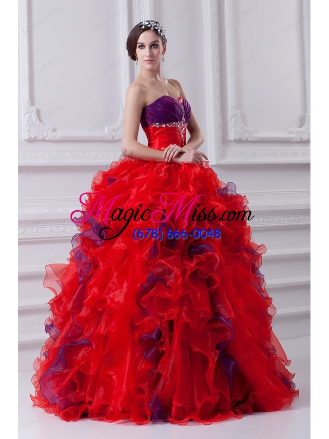 wholesale fashionable sweetheart multi-color quinceanera dress with ruffles