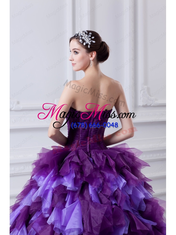 wholesale beading multi-color sweetheart ball gown quinceanera dress with ruffles