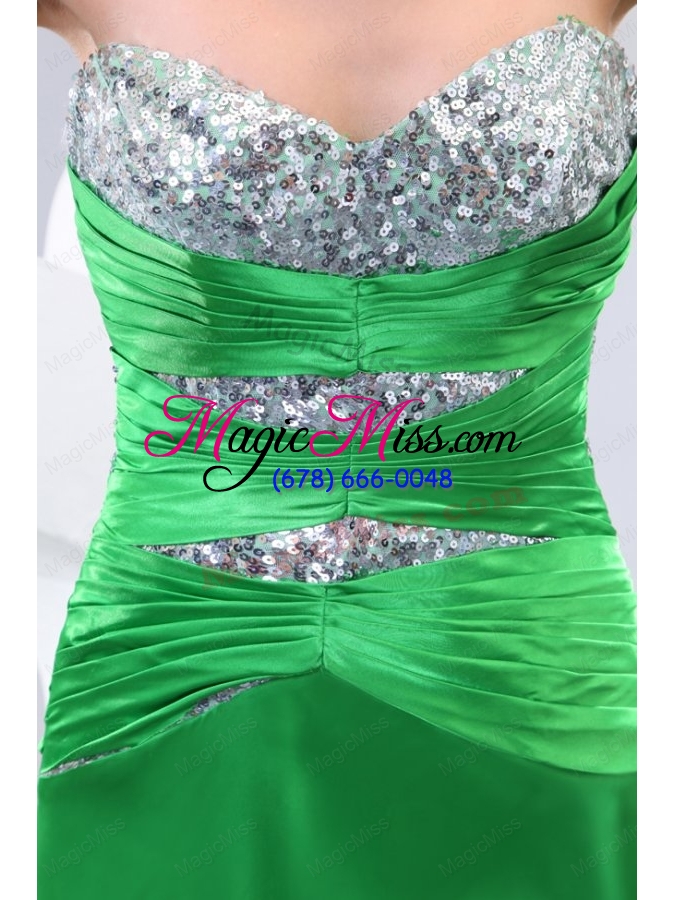 wholesale sexy sweetheart spring green beading and paillette prom dress with column